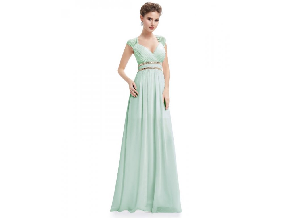 Ever Pretty šaty dlouhé elegantní mentolové 8697 (Velikost 3XL / 48 / 16 / 20)