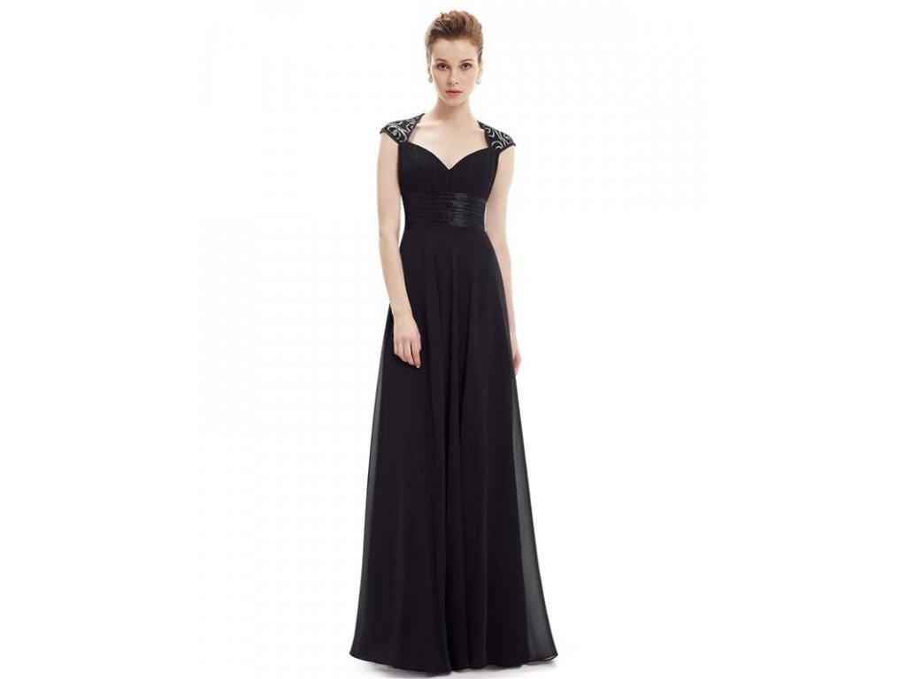 Ever Pretty plesové šaty s flitry černé 9672 (Velikost 3XL / 48 / 16 / 20)