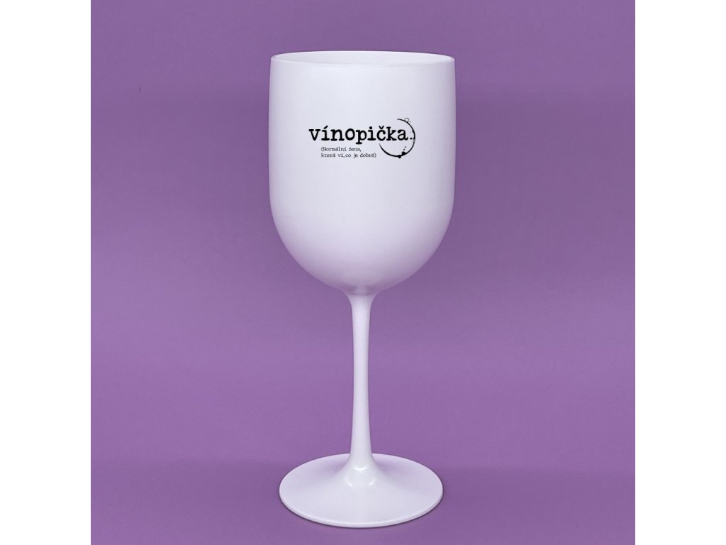 Plastová nerozbitná sklenice s vtipným potiskem Vínopička