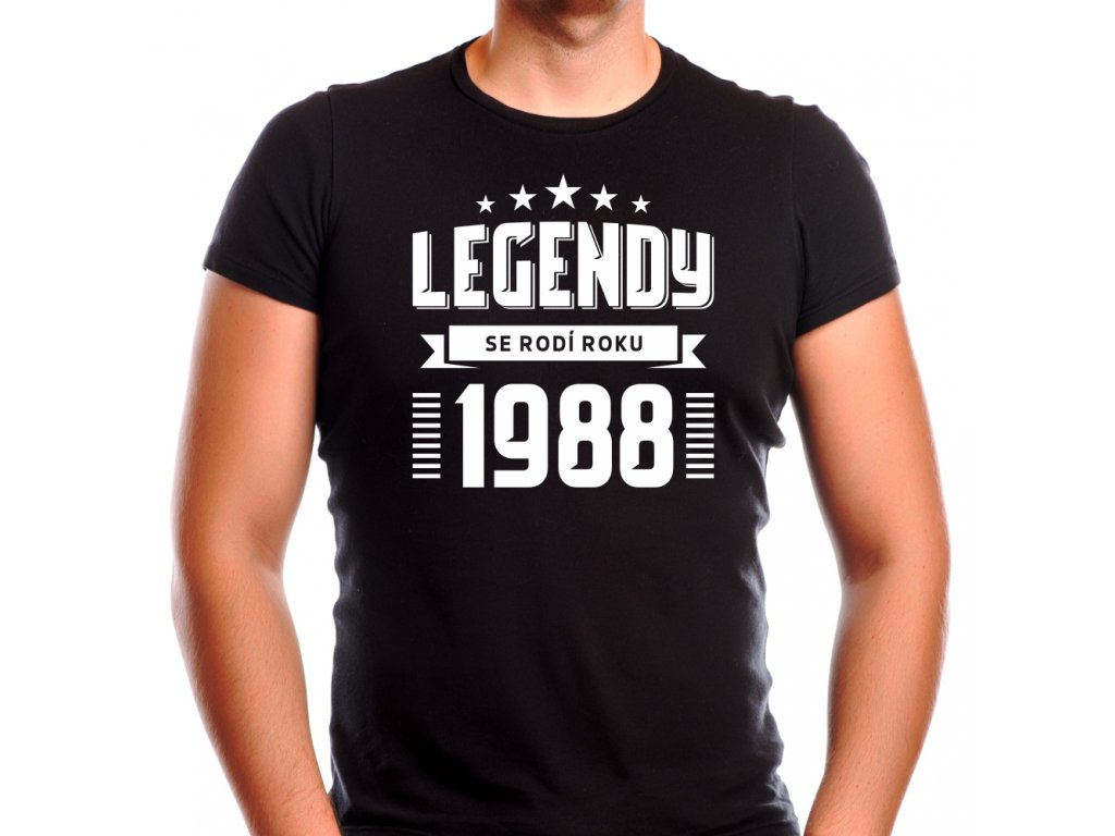 Pánské tričko zrození legendy ročník narození černé