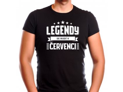 Pánské narozeninové tričko legendy se rodí v červenci černé