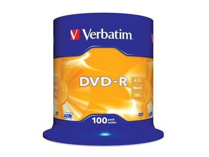VERBATIM DVD-R(100-Pack)Spindl/MattSlvr/16x/4.7GB