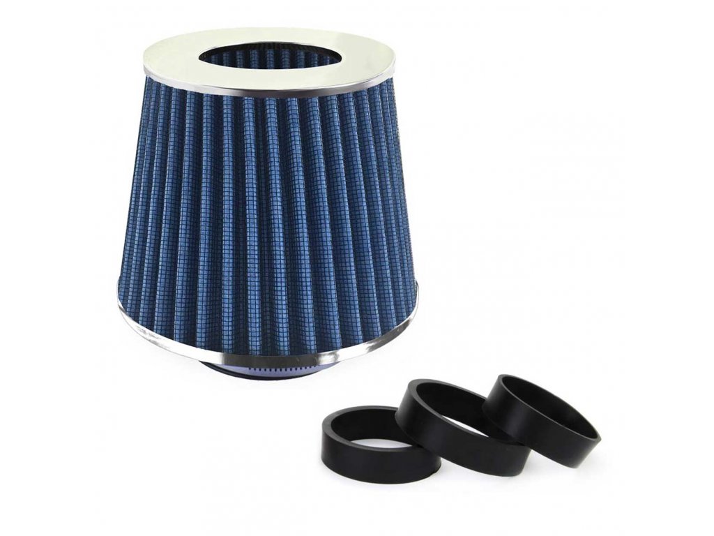 Kuželový vzduchový filtr modrý + 3 adaptéry