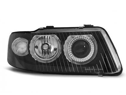 Přední světla Audi A3 00-03 Angel Eyes - černé