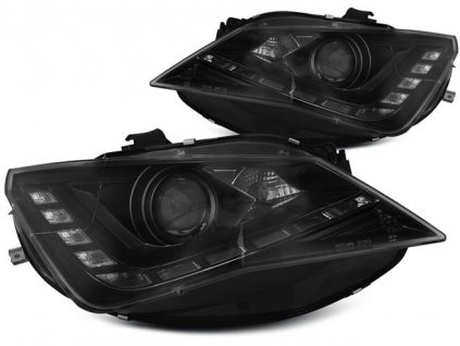 Přední světla Seat Ibiza 6J 12+ - černé TRU DRL