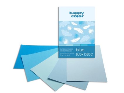 Barevný papír A4 170g 20l 5 odstinů modré
