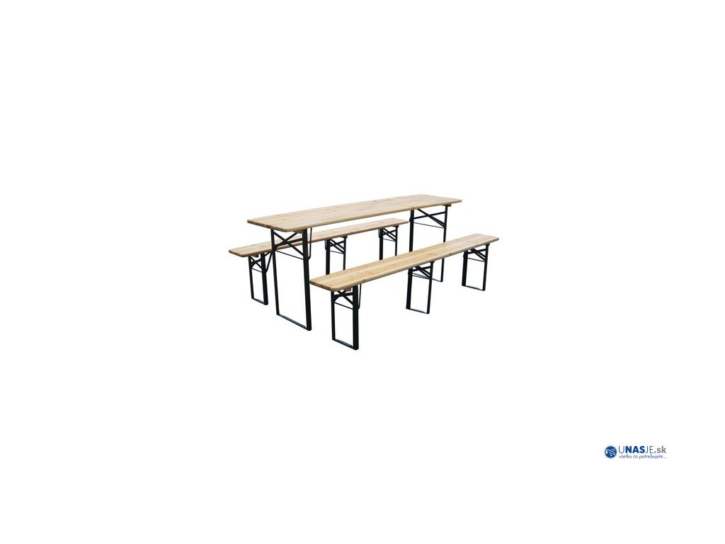 Set pivný DORTMUND Max, stôl 220x70x77 cm, 2x lavica 220x25x47 cm, drevo 27 mm