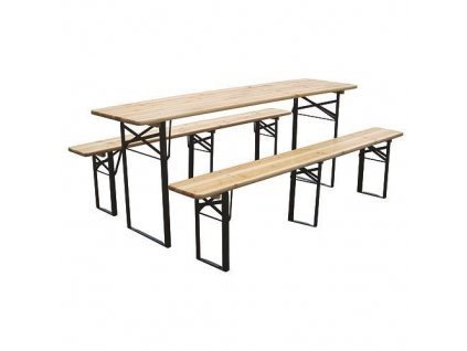 Set pivný DORTMUND Medium3, stôl 200x50x77 cm, 2x lavica 200x25x47 cm, drevo 27 mm