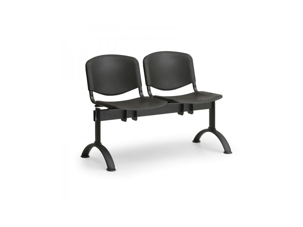 Plastová lavice ISO II, 2-sedák - černé nohy