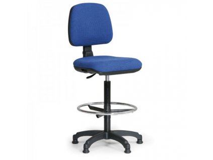Zvýšená pracovní židle Milano s opěrkou nohou / modrá
