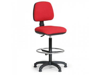 Zvýšená pracovní židle Milano s opěrkou nohou / červená