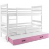 Patrová postel s přistýlkou Norbert bílá/růžová