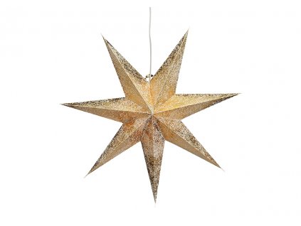 Zlatá Vánoční Hvězda svítící dekorace 7-bodová 60 cm