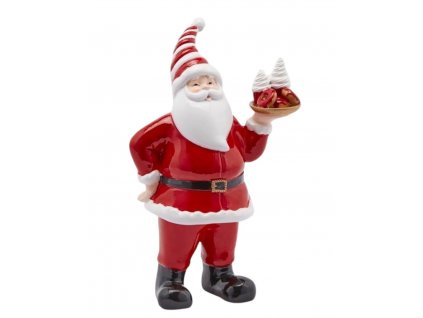 Vánoční dekorace Santa s podnosem 25 cm