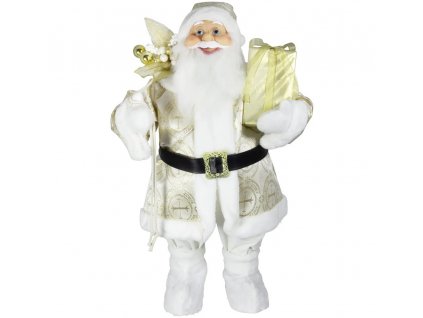 Vánoční dekorace Santa ve zlatém kabátku 80 cm