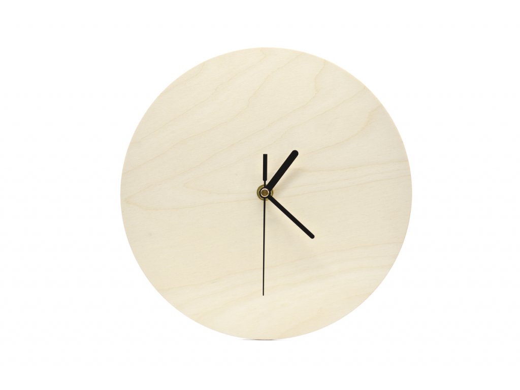 dřevěné hodiny s jednoduchým hodinovým strojkem