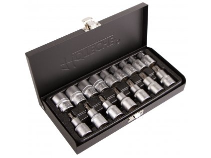 Sada nástrčných klíčů Torx, vnitřní i vnější 1/2", 16 ks - HT203502  + Praktický dárek - kvalitní pracovní rukavice
