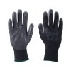 1x rukavice pohodlné polomáčené v PU černé velikost 10"