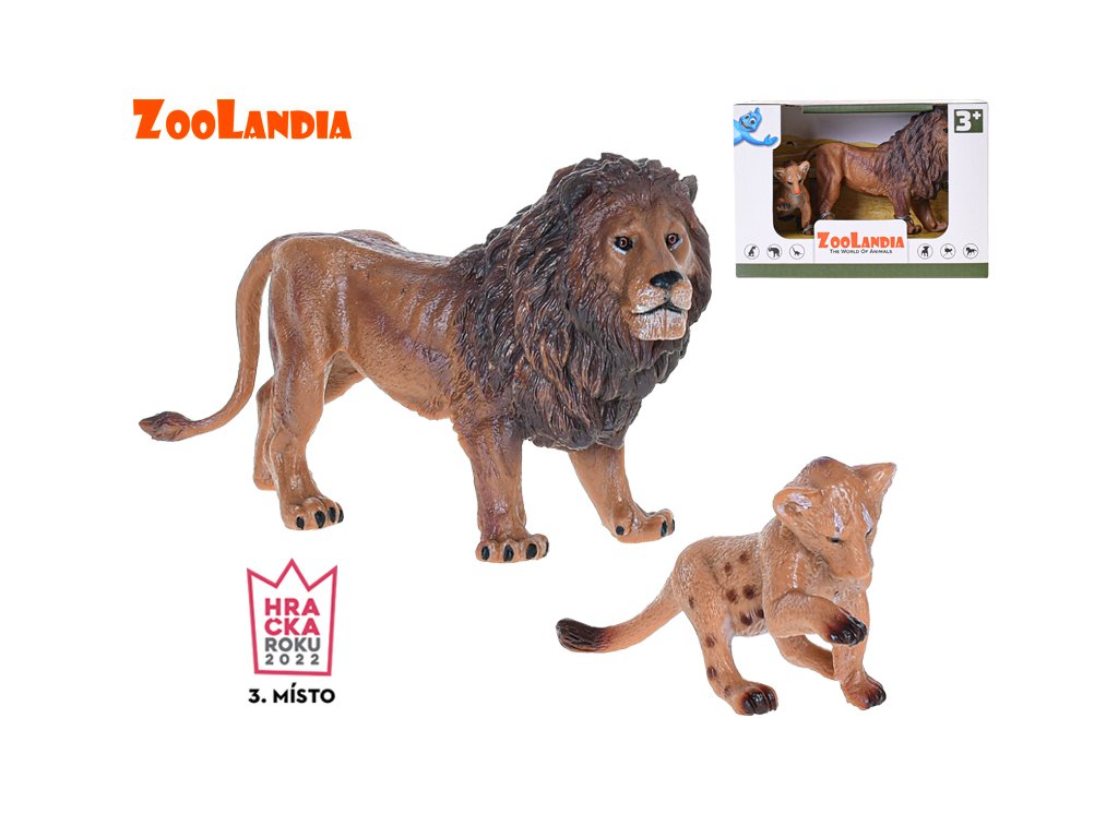 Lev s mláďaťom 8,5-13cm  v krabičke