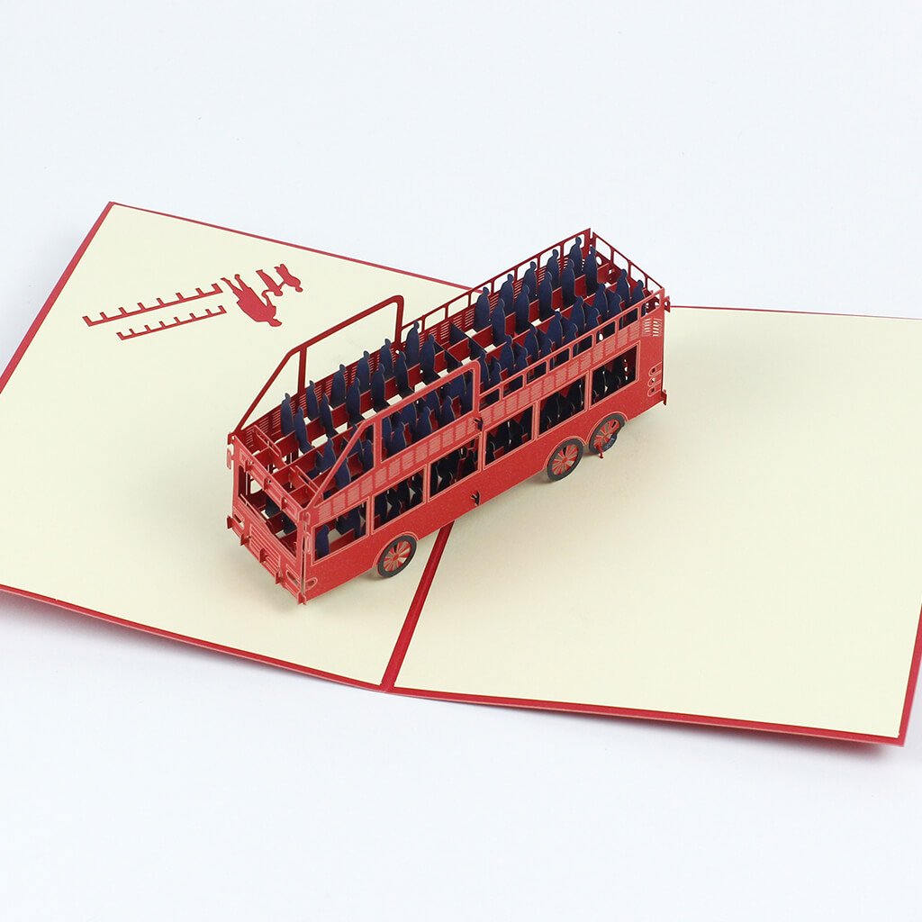 3D prianie Červený autobus