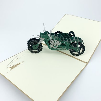 3D prianie Zelená motorka