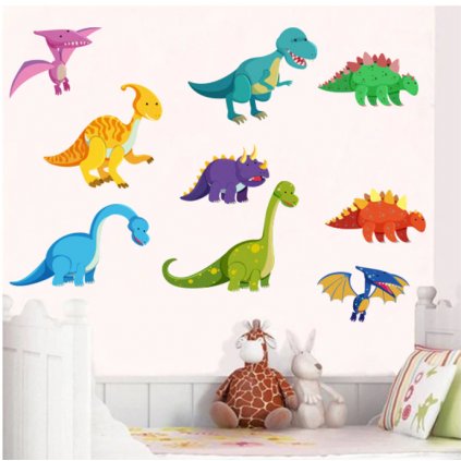 Detská samolepka na stenu – Roztomilé kreslené dinosaury | Veselá Stena