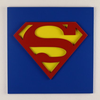 3D drevená dekorácia znak Superman