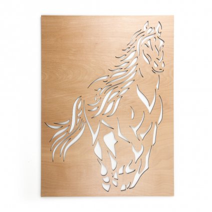 Drevená nástenná dekorácia Kôň