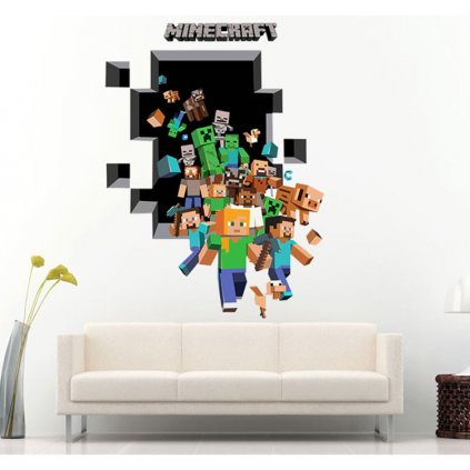 samolepka na stenu Minecraft diera