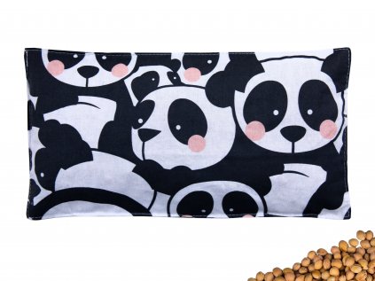 Nahřívací polštářek s třešňovými peckami 30x15 cm Panda