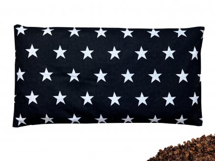 Pohankový polštářek 30x15 cm Stars černé