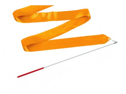 Detská gymnastická stuha s tyčkou svetlo oranžová 2 m