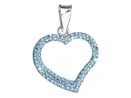 Stříbrný přívěsek s krystaly Swarovski modré srdce 34093.3