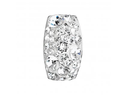 Stříbrný přívěsek s krystaly Swarovski bílý obdélník 34194.1