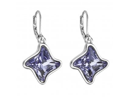 Náušnice bižuterie se Swarovski krystaly modrá hvězdička 51055.3 tanzanite