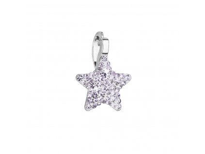 Stříbrný přívěsek s Preciosa krystaly fialová hvězdička 34259.3 violet