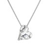 Stříbrný náhrdelník krystal srdce bílé 72071.1 crystal
