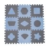 Schaumstoff Spielmatte Puzzle Geometrische Formen, Blue 90x90 cm