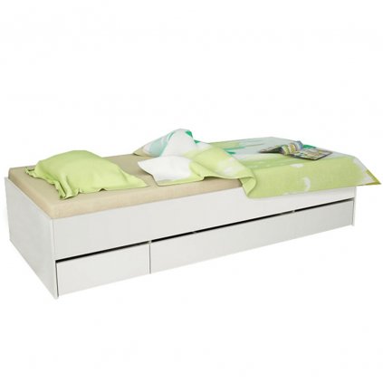 Jednolůžková postel 90x200 bílá TK051