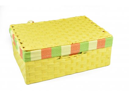 Sada 3 úložných boxů s víkem žlutých (rozměry boxu Sada  11x30x21|13x36x24|15x40x27)