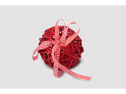 Proutěná dekorační koule, červená – 10 cm