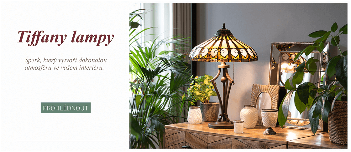 Tiffanyho lampa nebo lustr,  se hodí do každé místnosti.