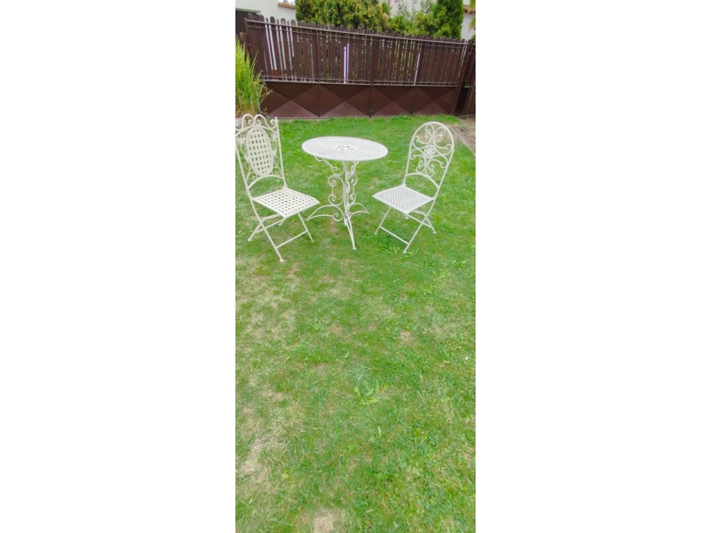 Zahradní stolek+ židle - Ø 70*74 / 1x Ø 40*47*94 cm