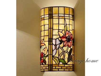 Nástěnná lampa Tiffany Flower Field - 20*11*36 cm 2x E14 / Max 40W