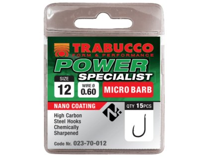 Trabucco háčky Power Specialist Micro Barb 15ks (Velikost vel. 12)
