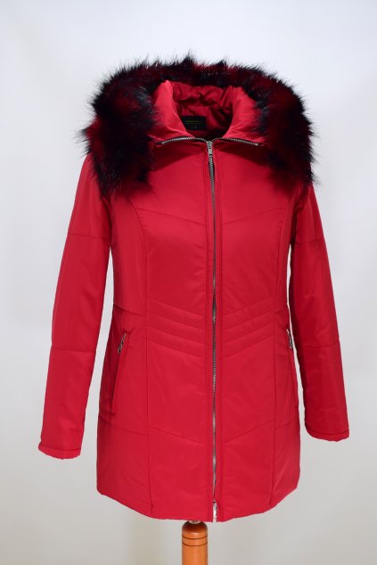 Dámská červená zimní bunda Judita nadměrné velikosti