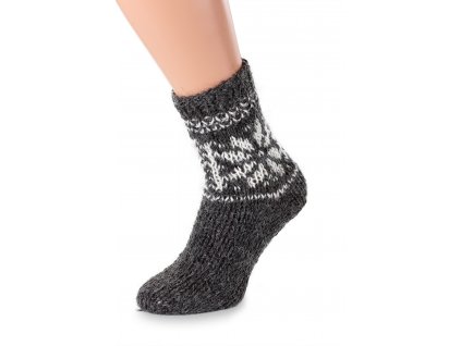 vlněné ponožky tmavé s vločkou