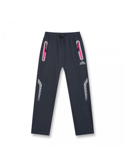 Dívčí softshellové tenké kalhoty - KUGO FS5602 (Barva černá-růžová, Velikost 110)