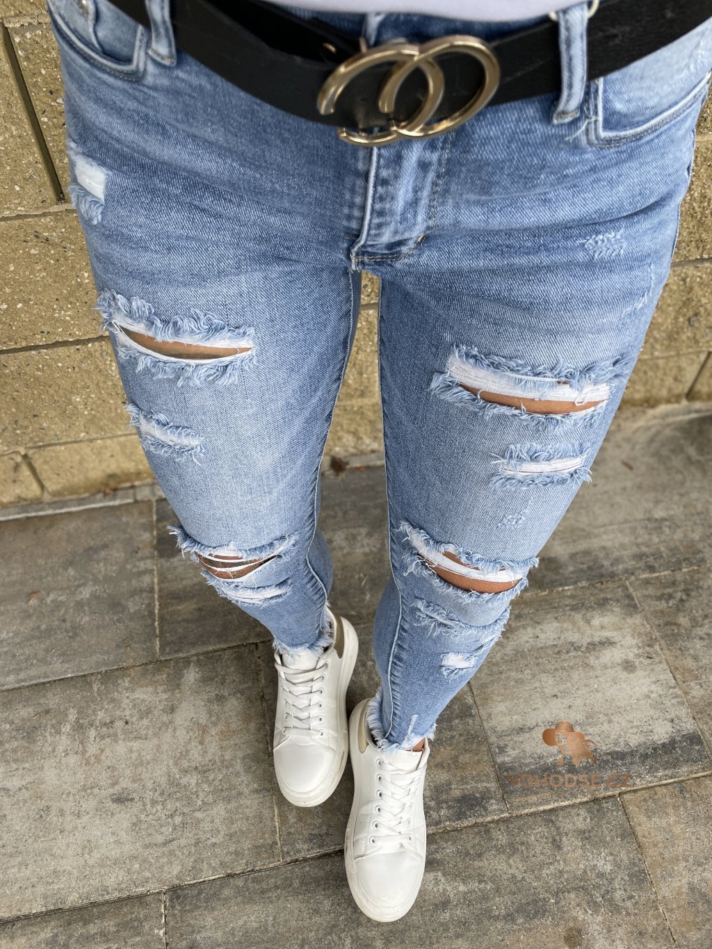 dámské trhané džíny
