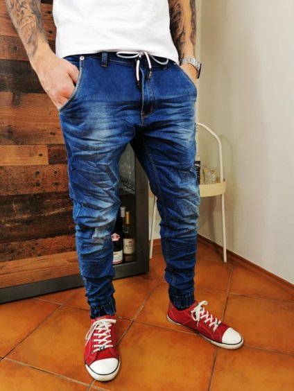 pánské džíny s gumou v pase